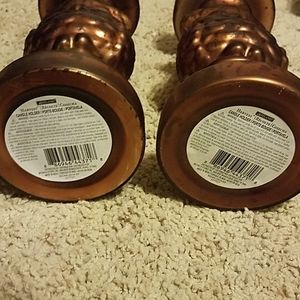 Ashland Accents - New Set of 2 Metal Owl Candke Holders Pillars Ashland Accents - New Set of 2 Metal Owl Candke Holders Pillars